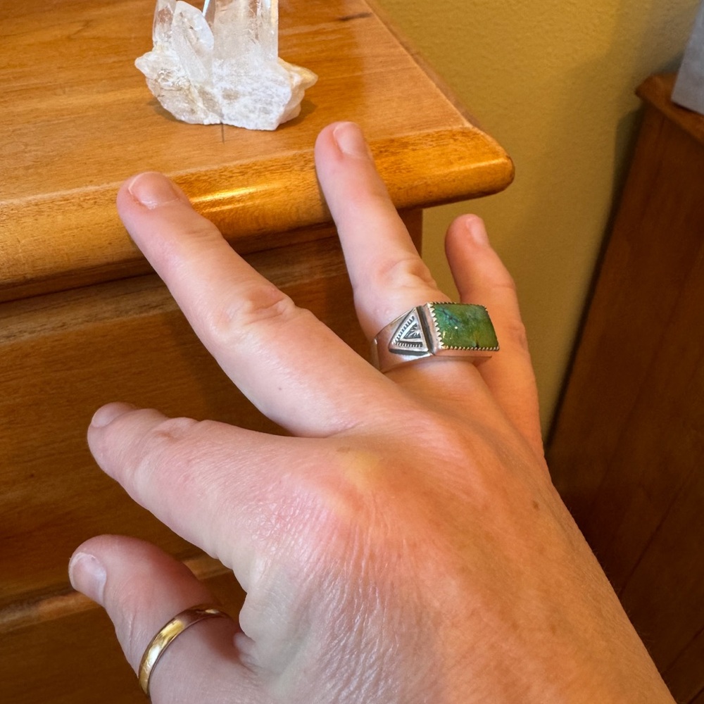 For trade with Kim!  Myopic Void Sterling Silver Bamboo Mountain Turquoise Ring